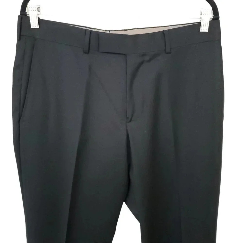 Boss Hugo Boss Wool Dress Pants Men's 32US (Euro Size 48) Black Trousers Pockets - Picture 4 of 11